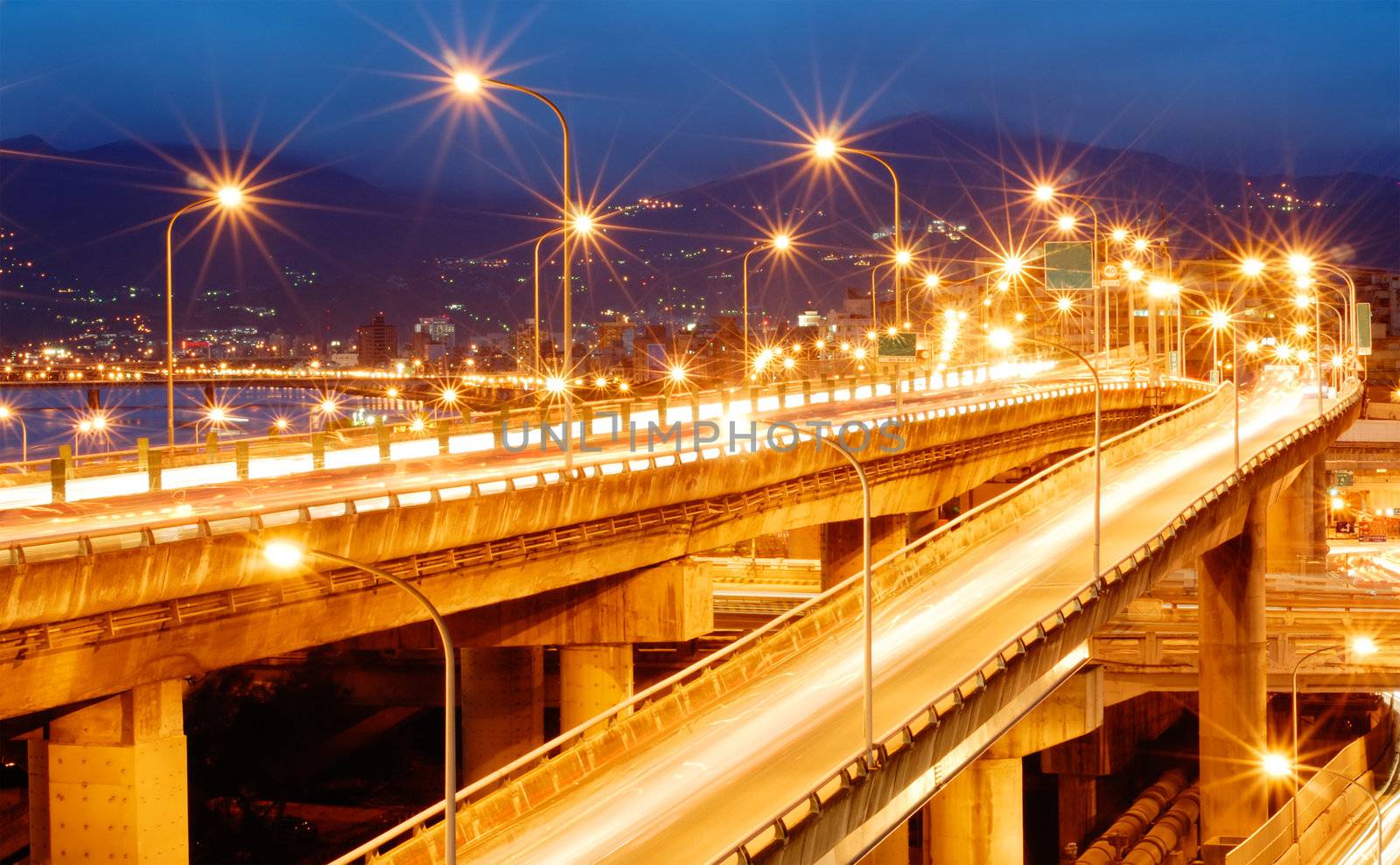 It is a beautiful cityscape of busy interchange.