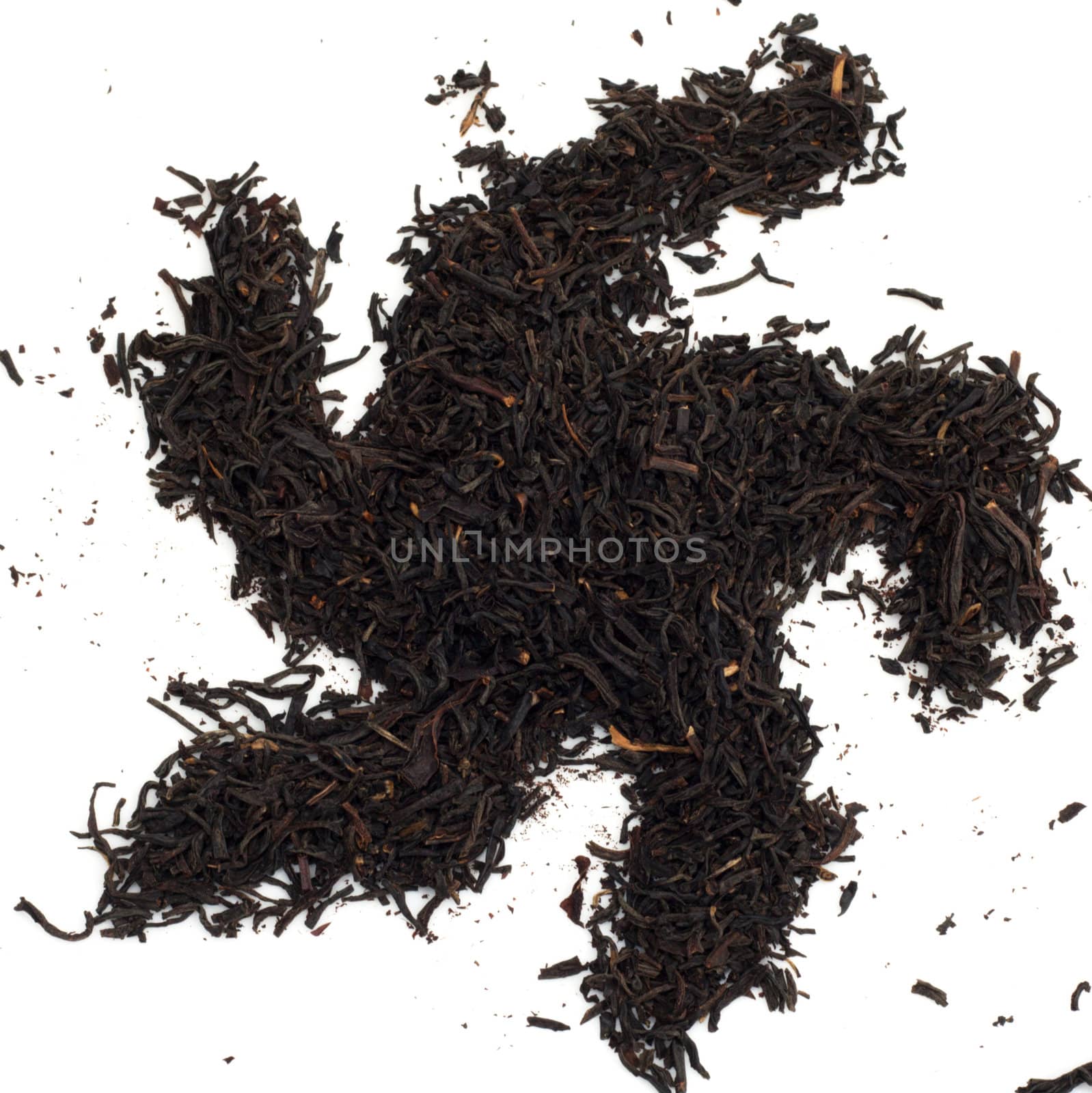 black tea on a white background 