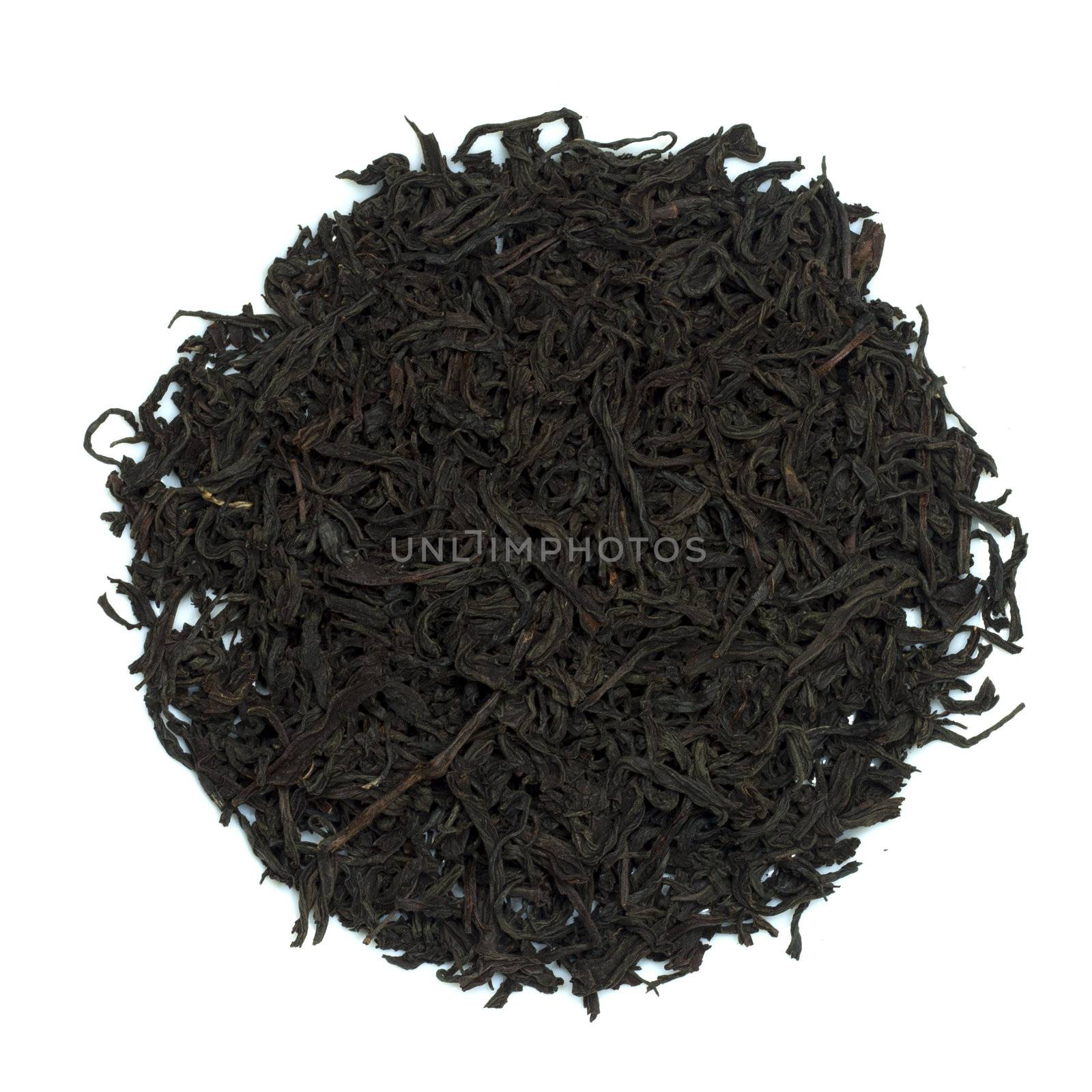 black tea on a white background 