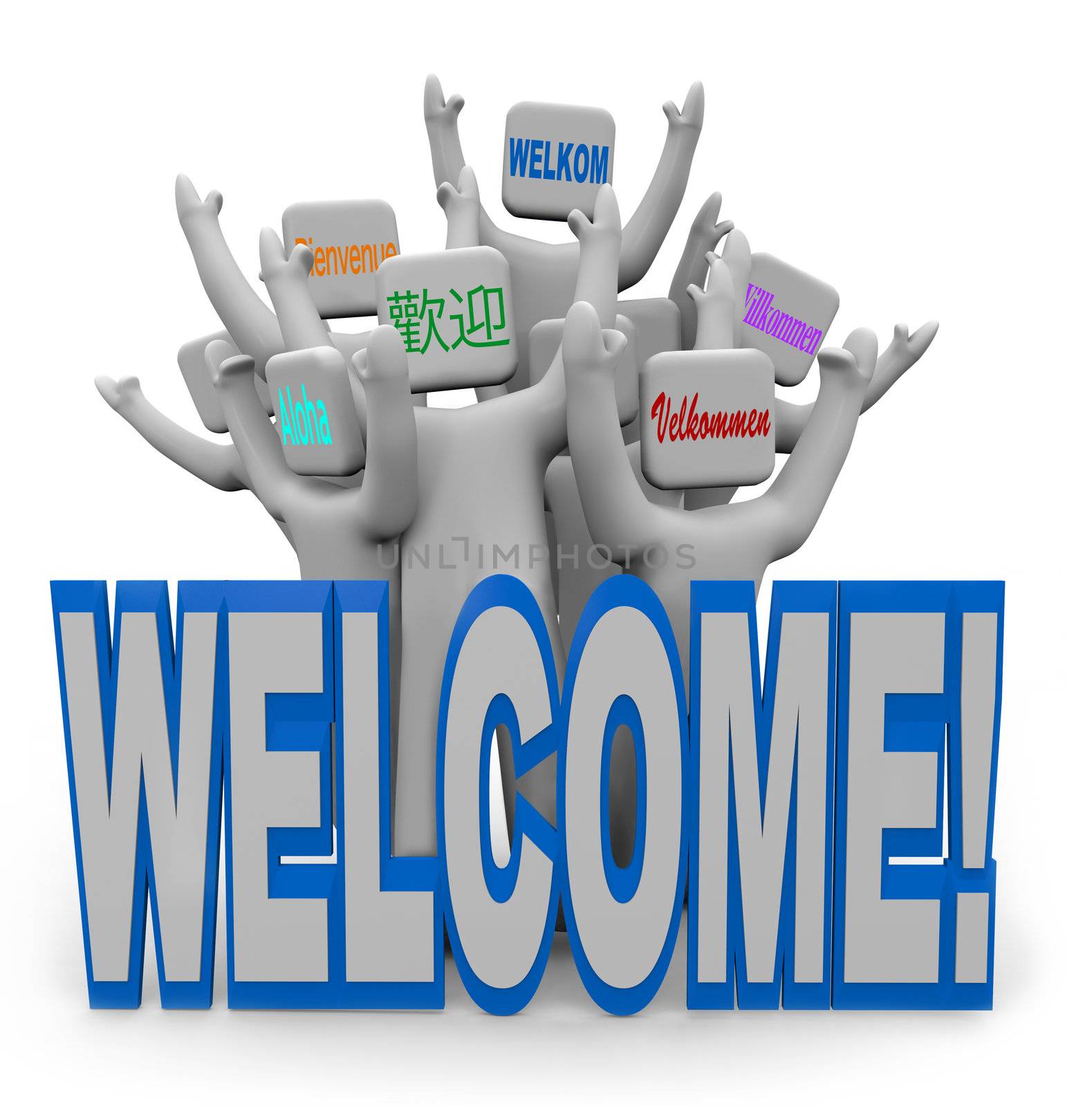 Welcome - International Languages People Welcoming Guests by iQoncept