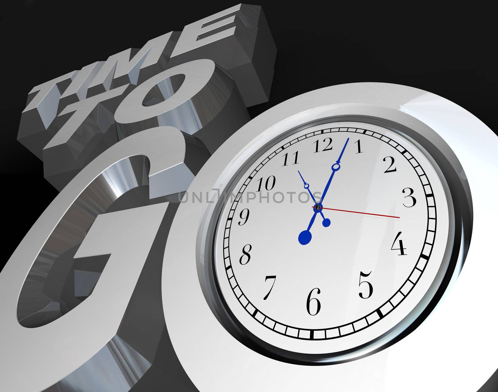 Time to Go 3D Words Clock Counting Down Moment to Start by iQoncept