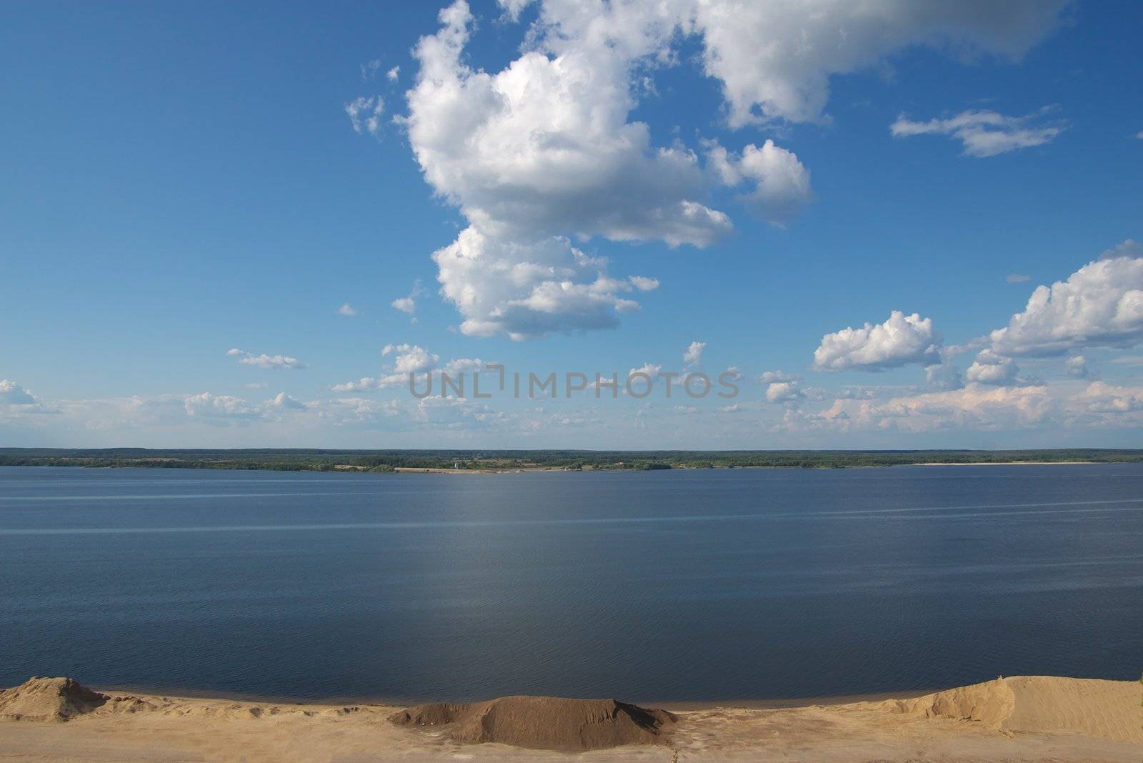 overhand view on river Volga