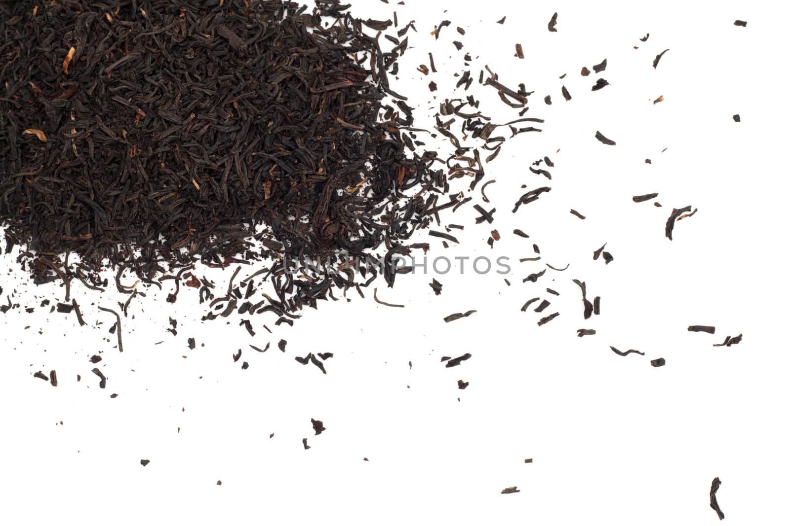 black tea on a white background 