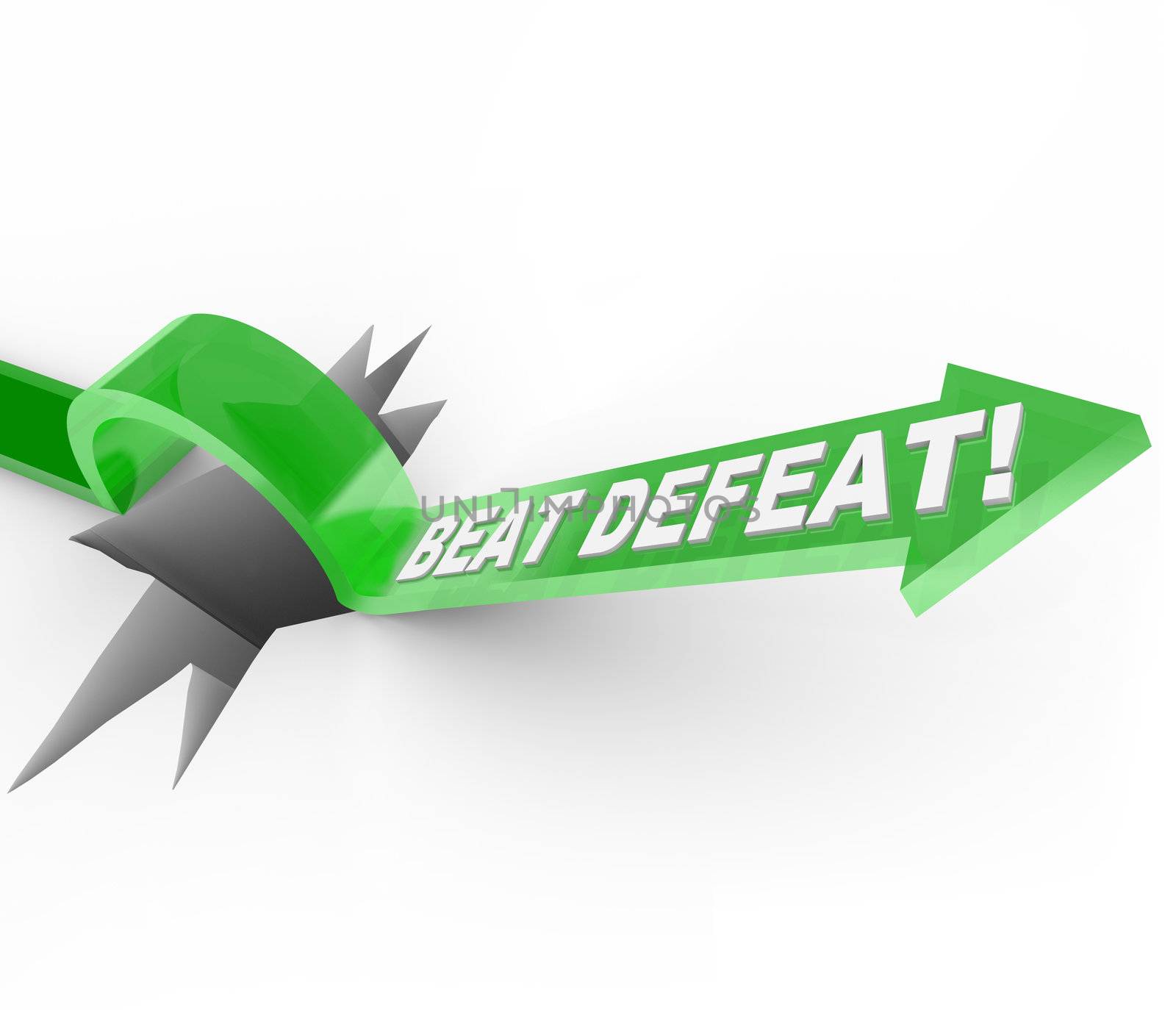 Beat Defeat - Arrow Jumping Over Hole to Overcome Adversity by iQoncept