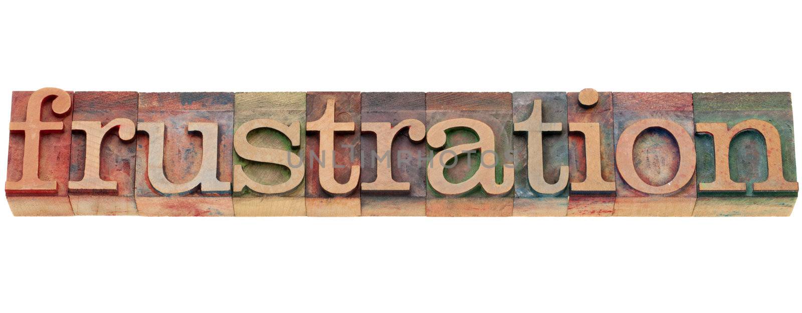 frustration word in letterpress type by PixelsAway
