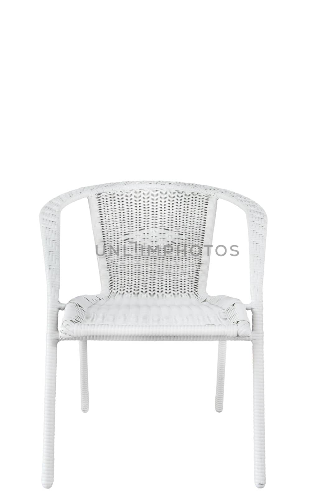 Chair, plastic wicker white chair by FrameAngel