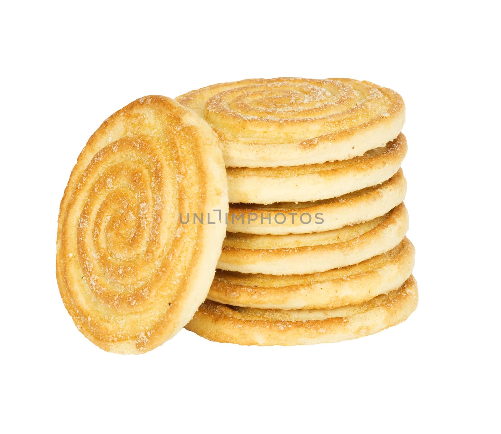Round cracker stack, isolated 