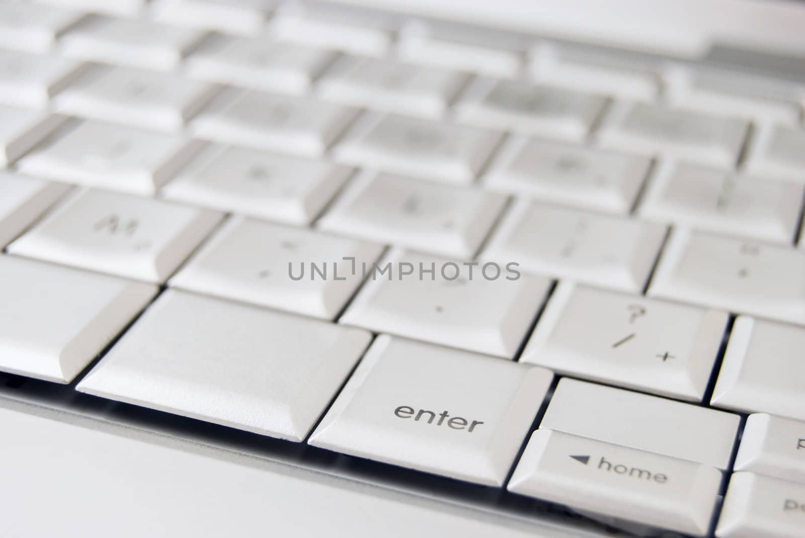 Silver keyboard of laptop