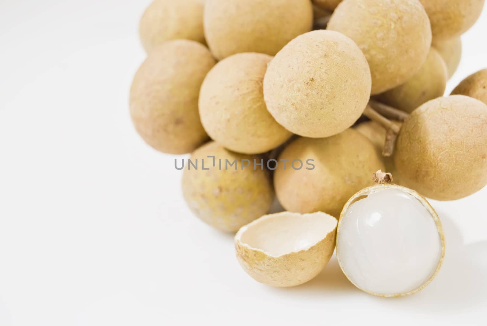 Bunch of Longan on white background