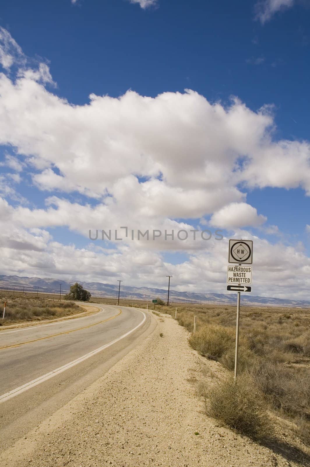 A hazardous waste roadsign in california