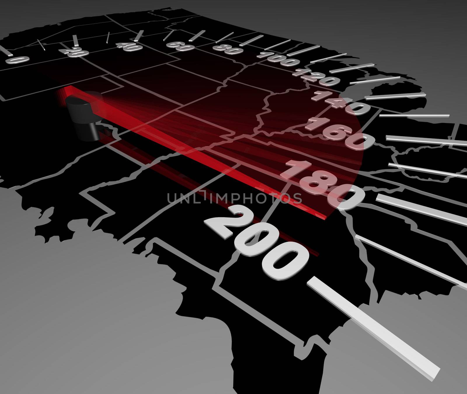 United States of America Map Speedometer Faster by iQoncept