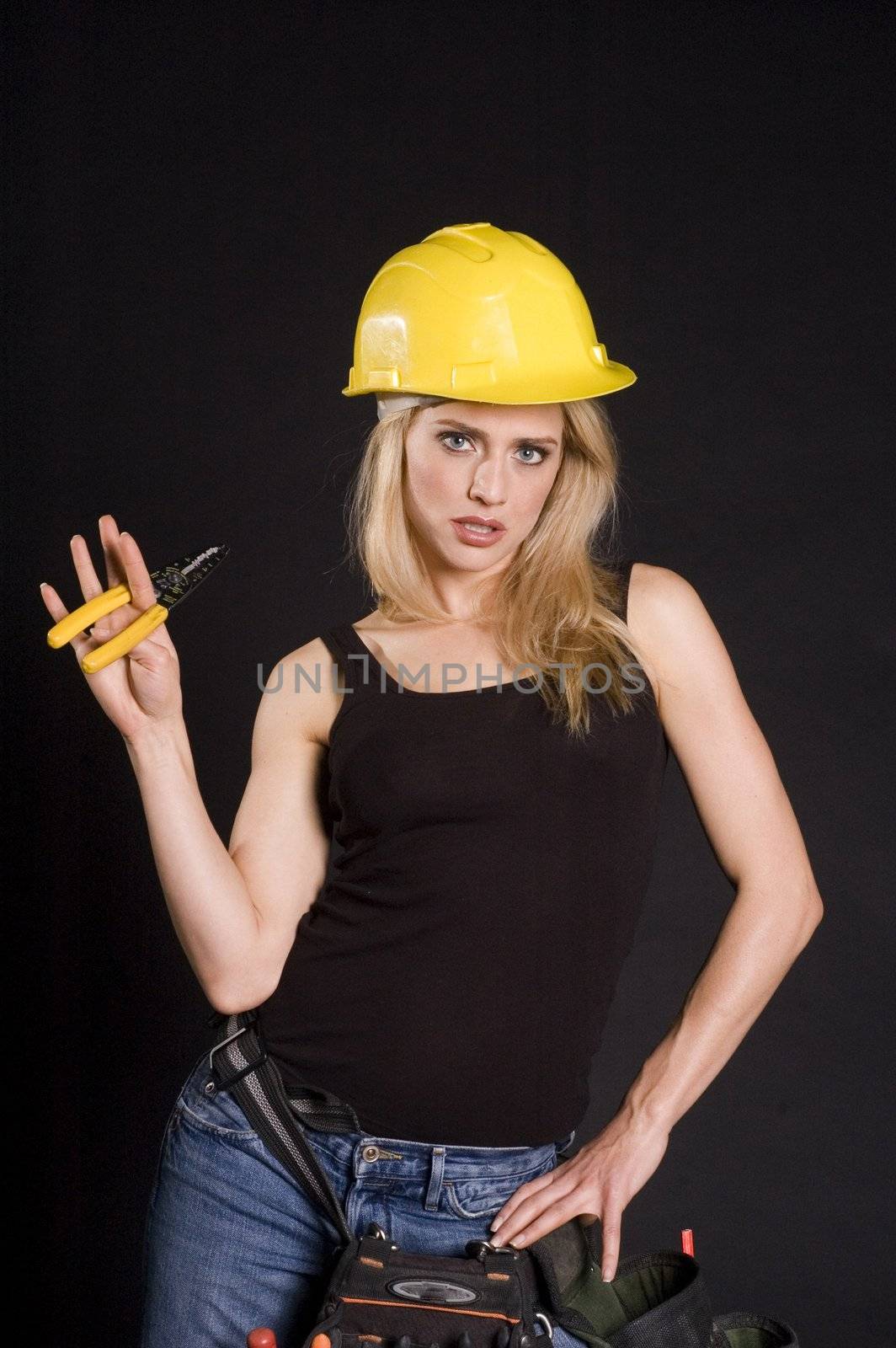 Female construction worker by jeffbanke