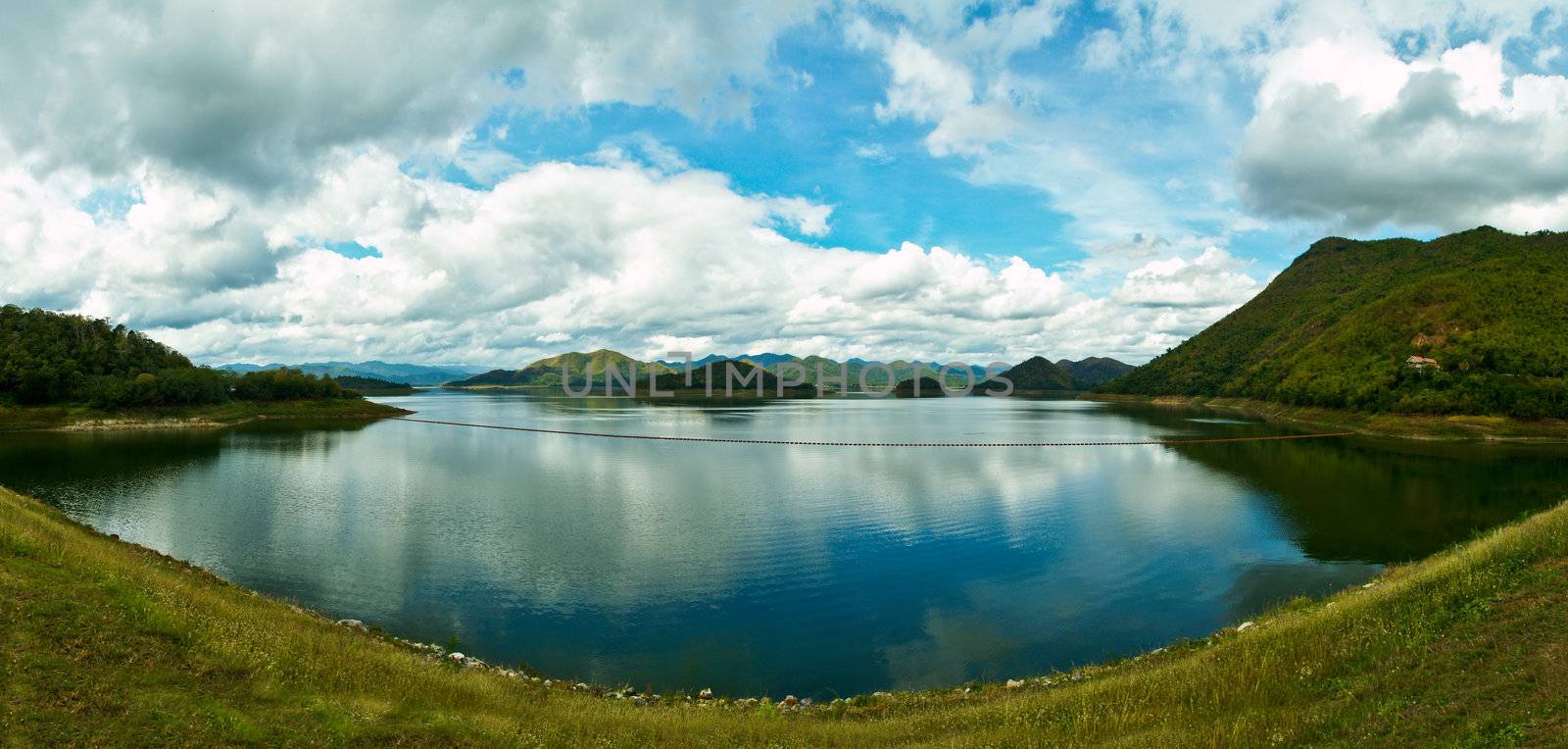 Mountain Lake with blue sky by FrameAngel