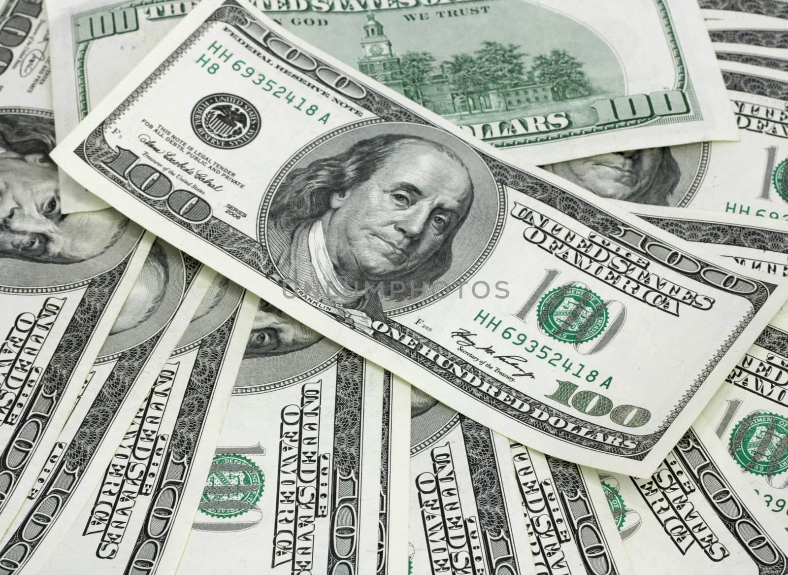 Background with money american hundred dollar bills 