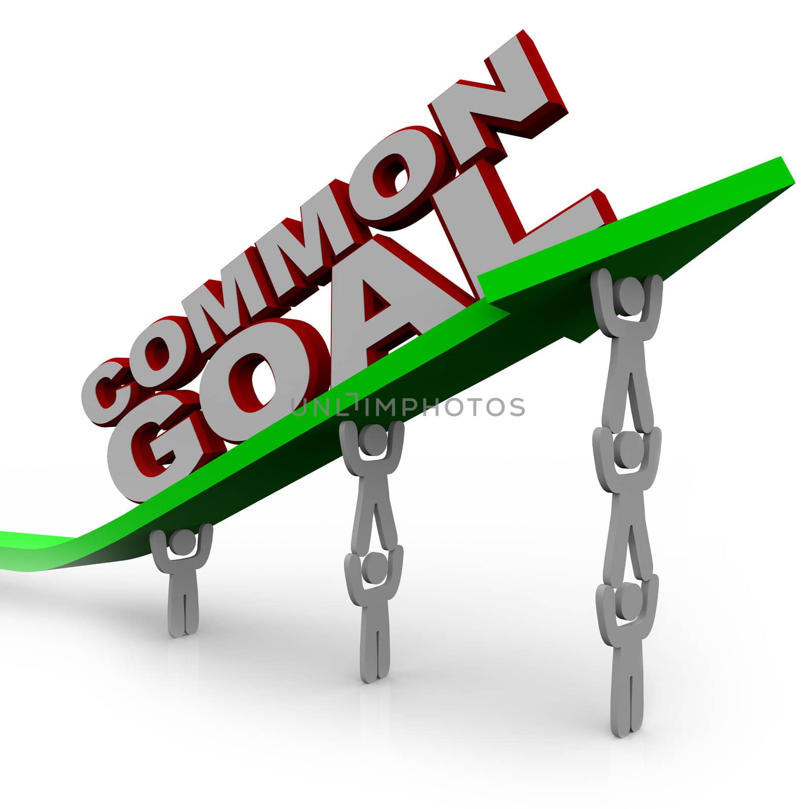 Common Goal - Team of People Lift Growth Arrow by iQoncept