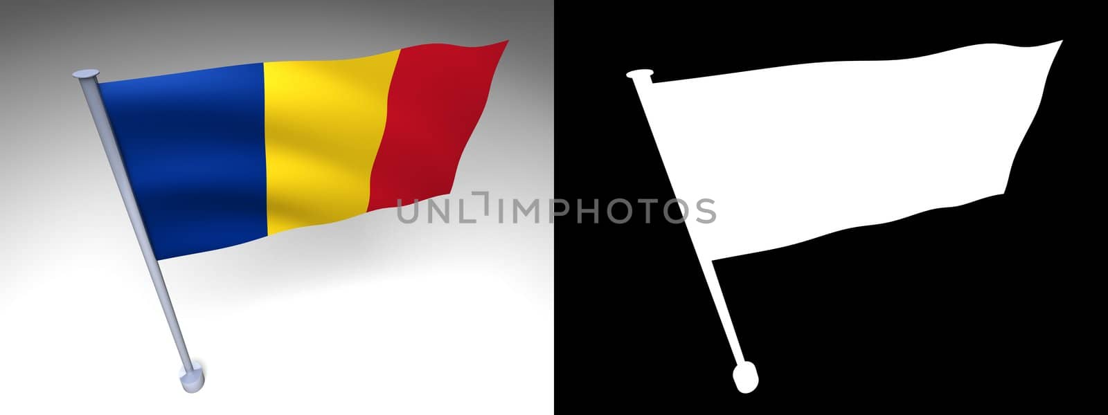 Romania flag on a pole by shkyo30