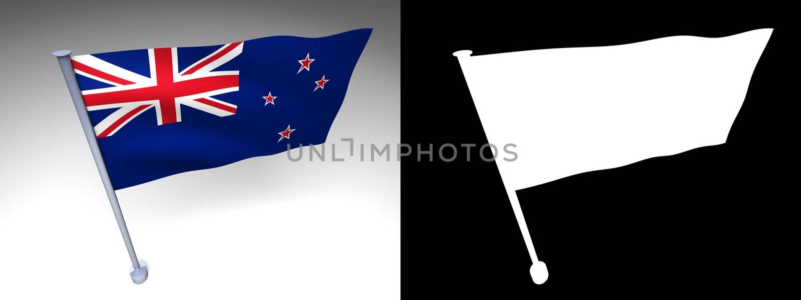 New Zealand flag on a pole by shkyo30