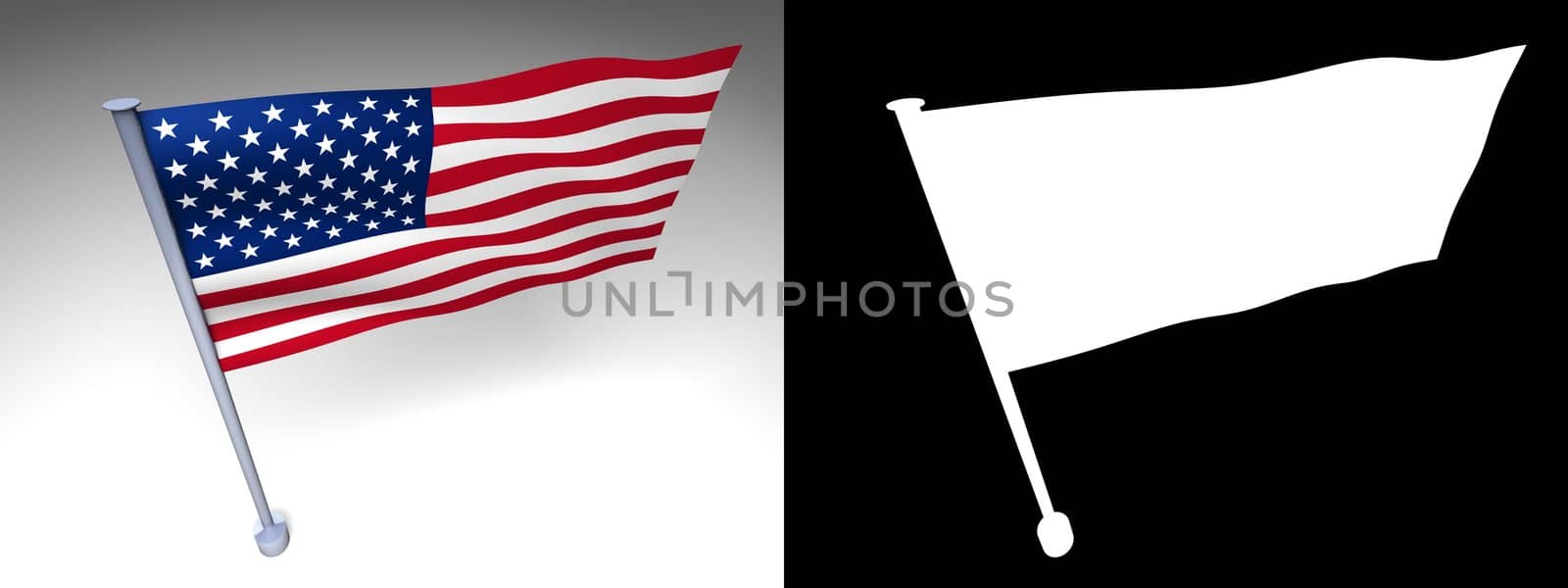 USA flag on a pole by shkyo30