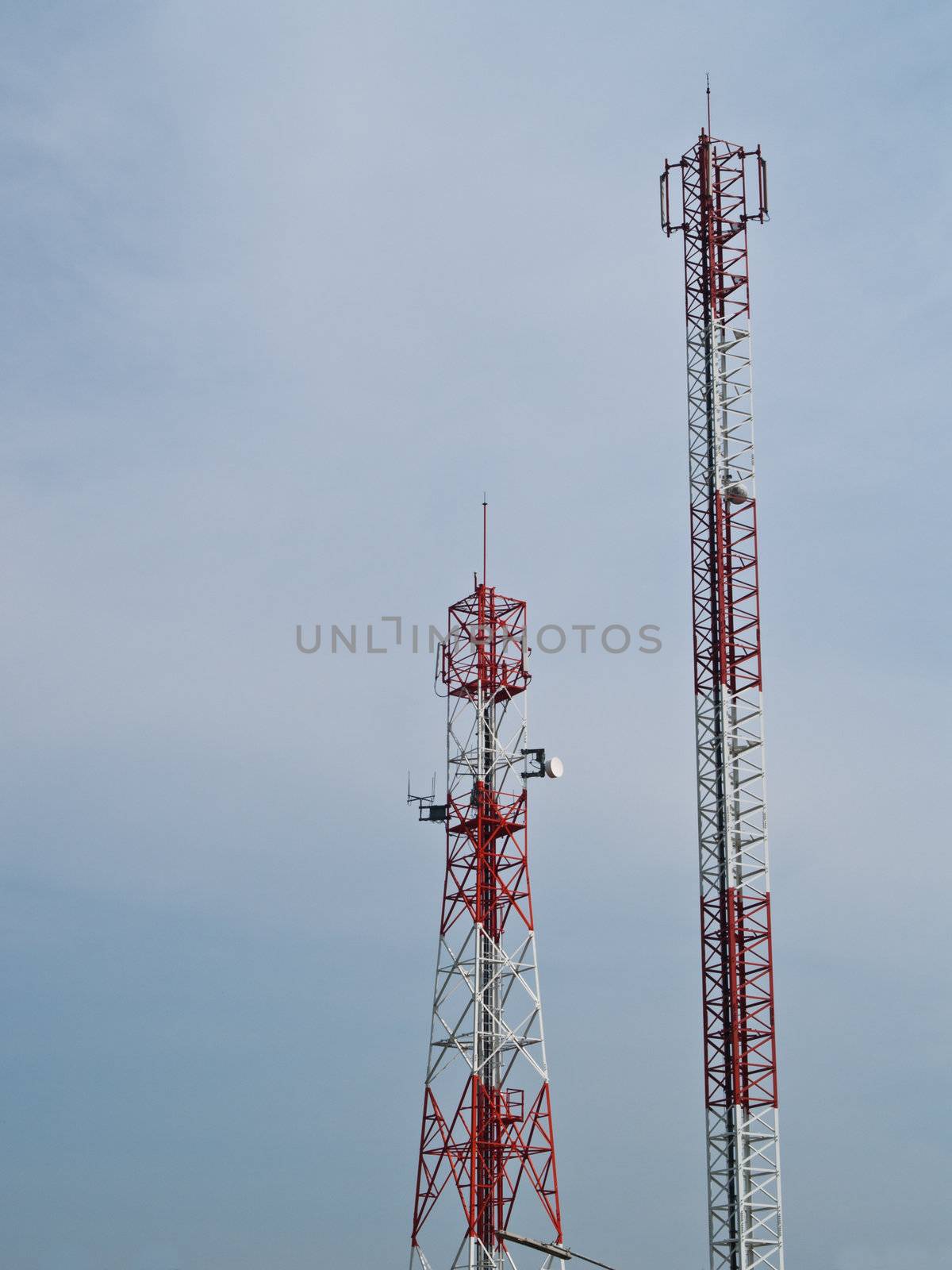 Mobile phone communication repeater antenna tower