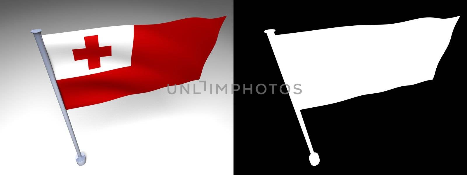 Tonga flag on a pole by shkyo30