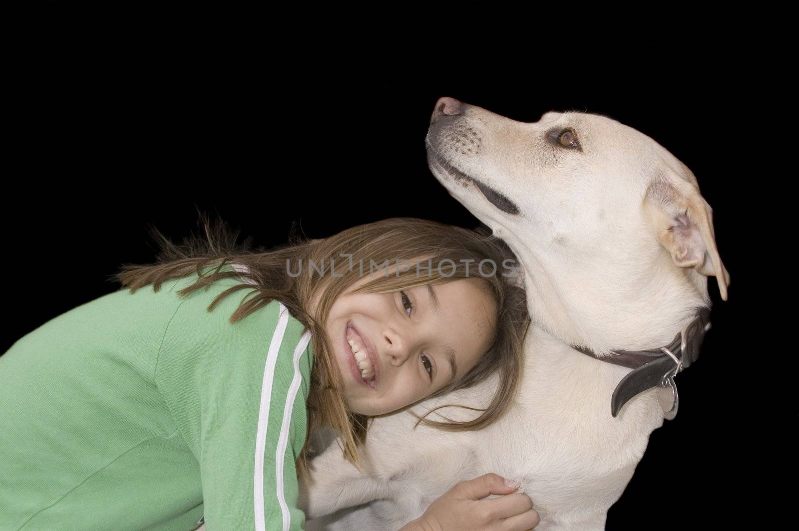 cute caucasian american girl resting head on the hands 