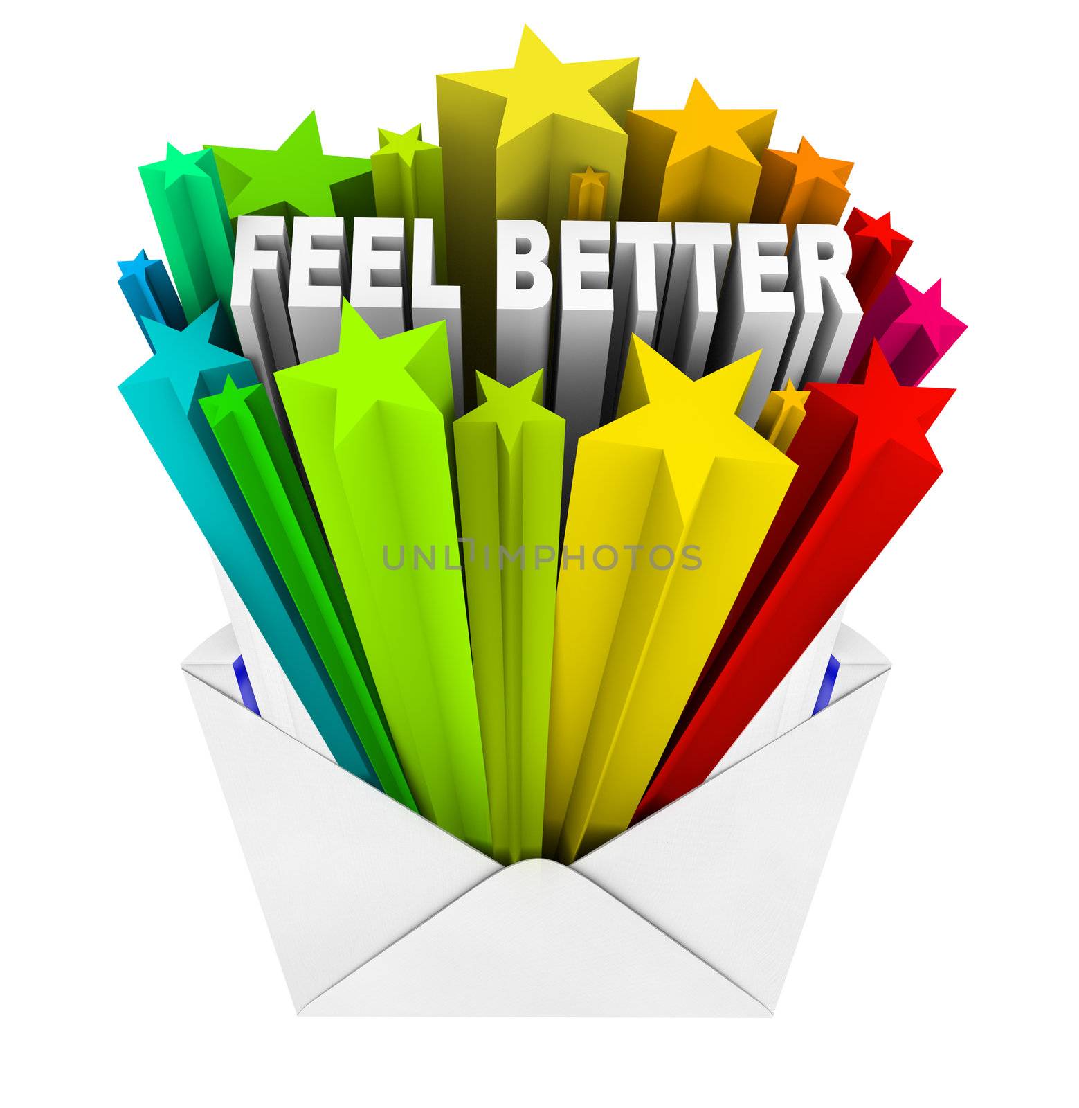 Feel Better Words in Evnelope - Get Well Card by iQoncept