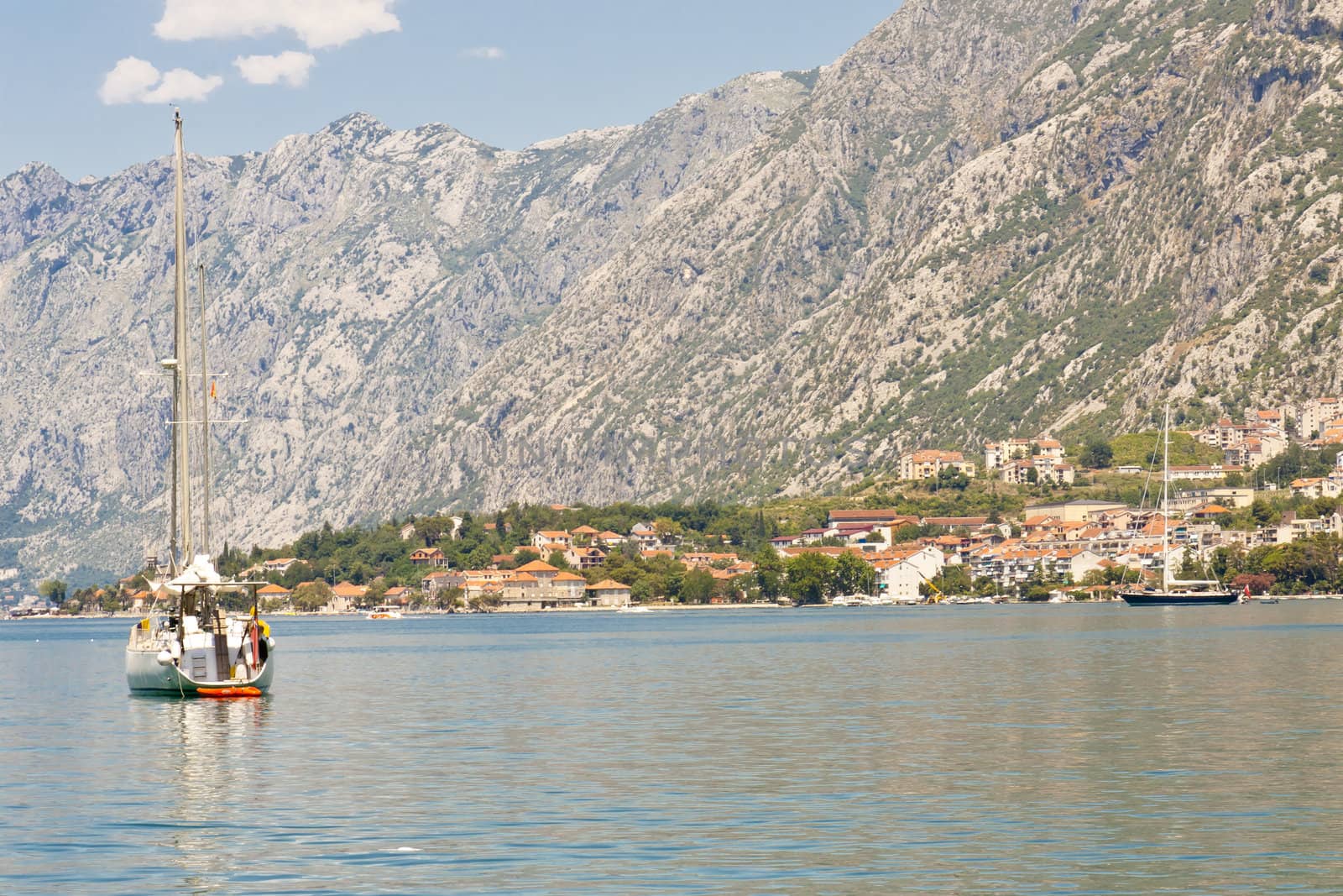 Beauty sea, bay of Kotor, summer day. Montenegro