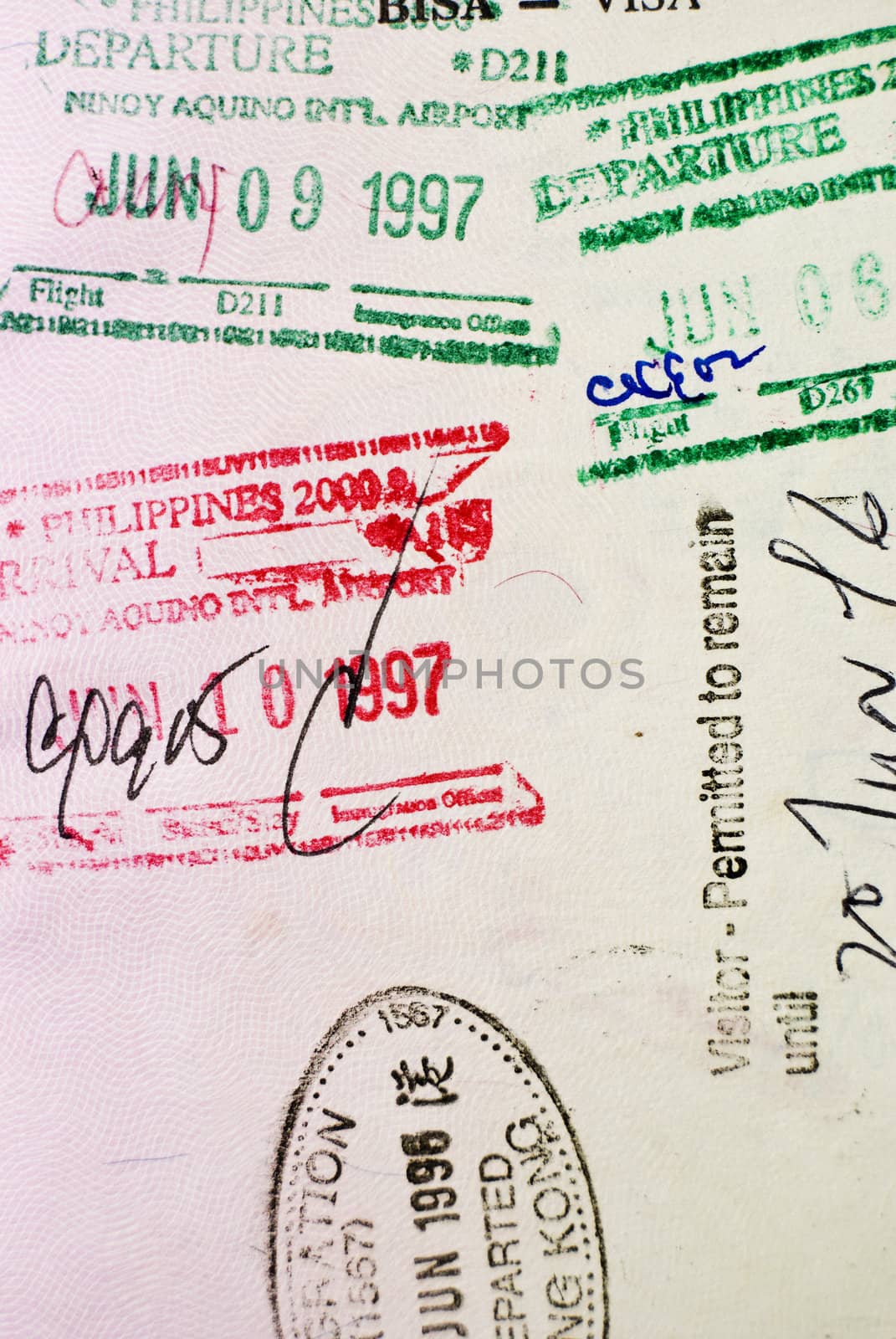 Full shot of dirty passport page