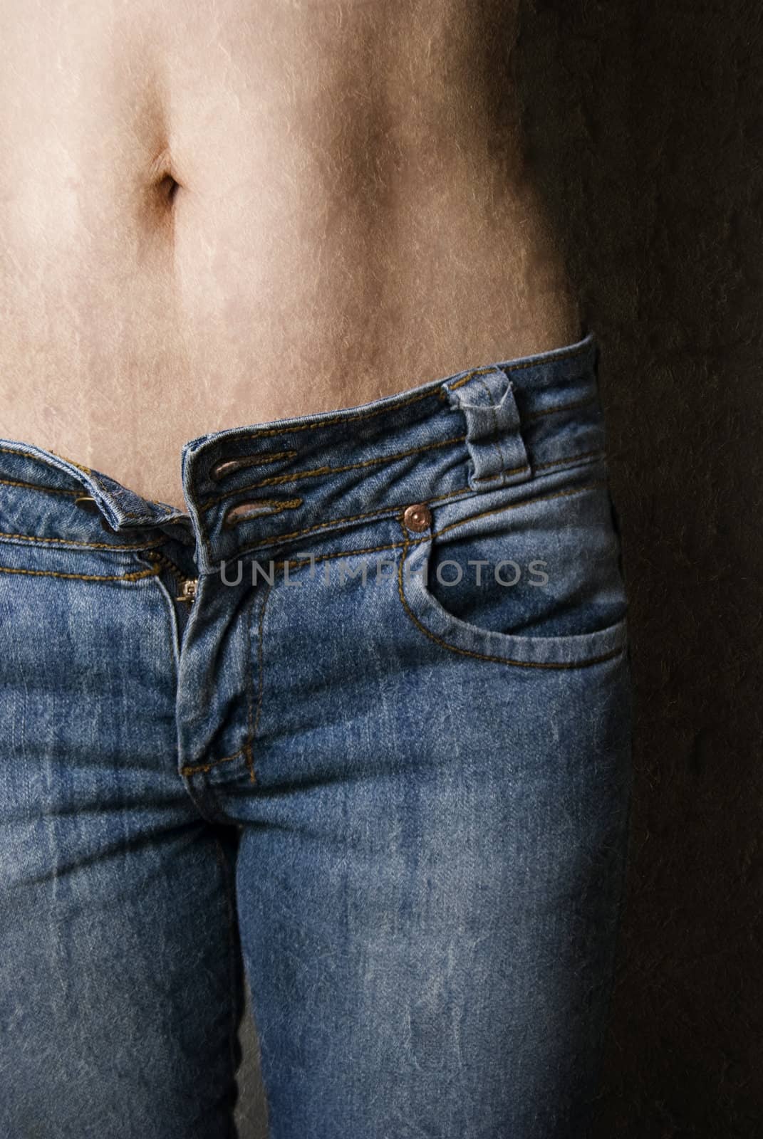 Grunge treatment of torso of woman