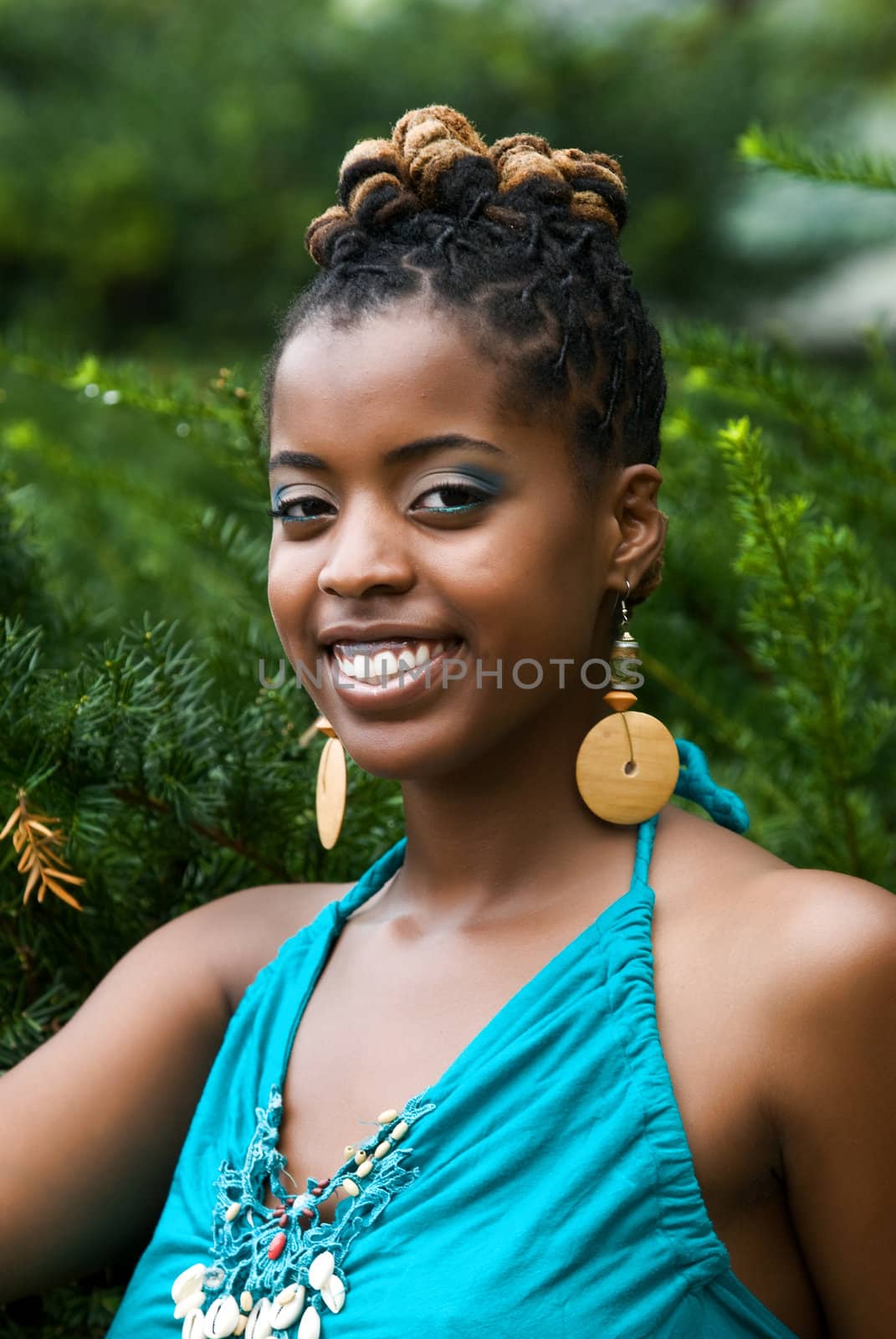 African American woman smiles