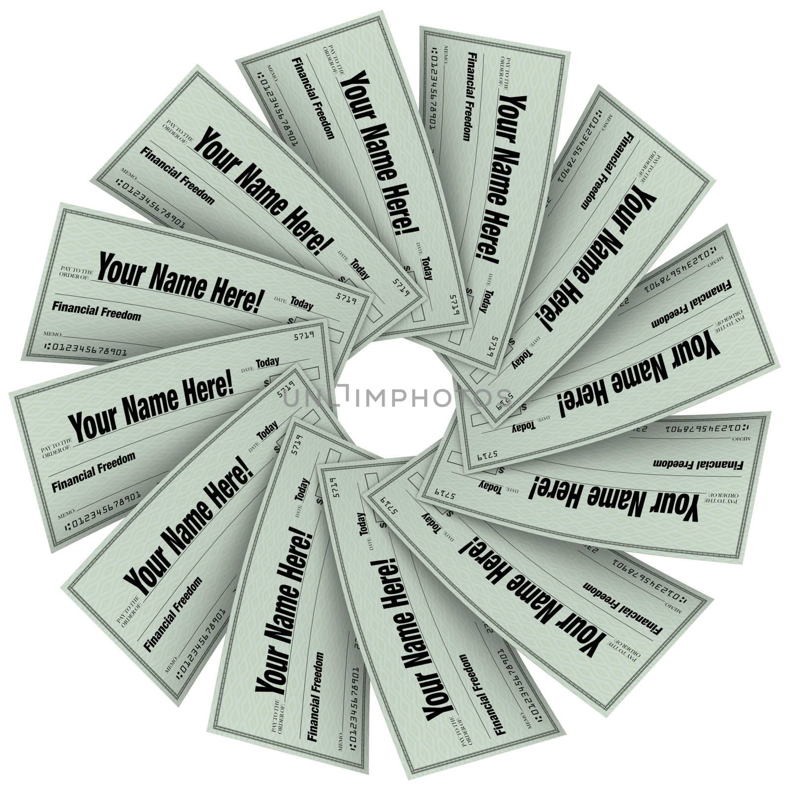 Blank Checks Spiral Pattern - Financial Freedom by iQoncept