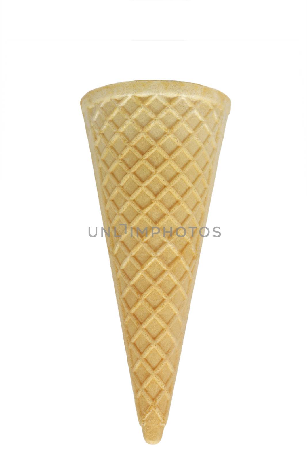 Ice-cream wafer cup - isolated on white background