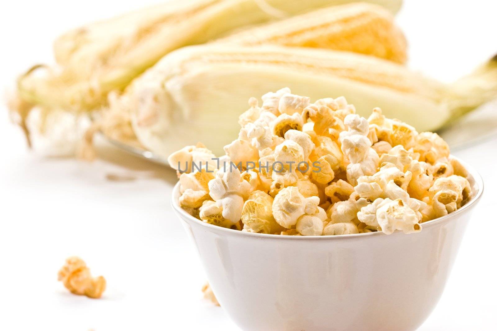 food series: macro picture of popcorn on the bowl