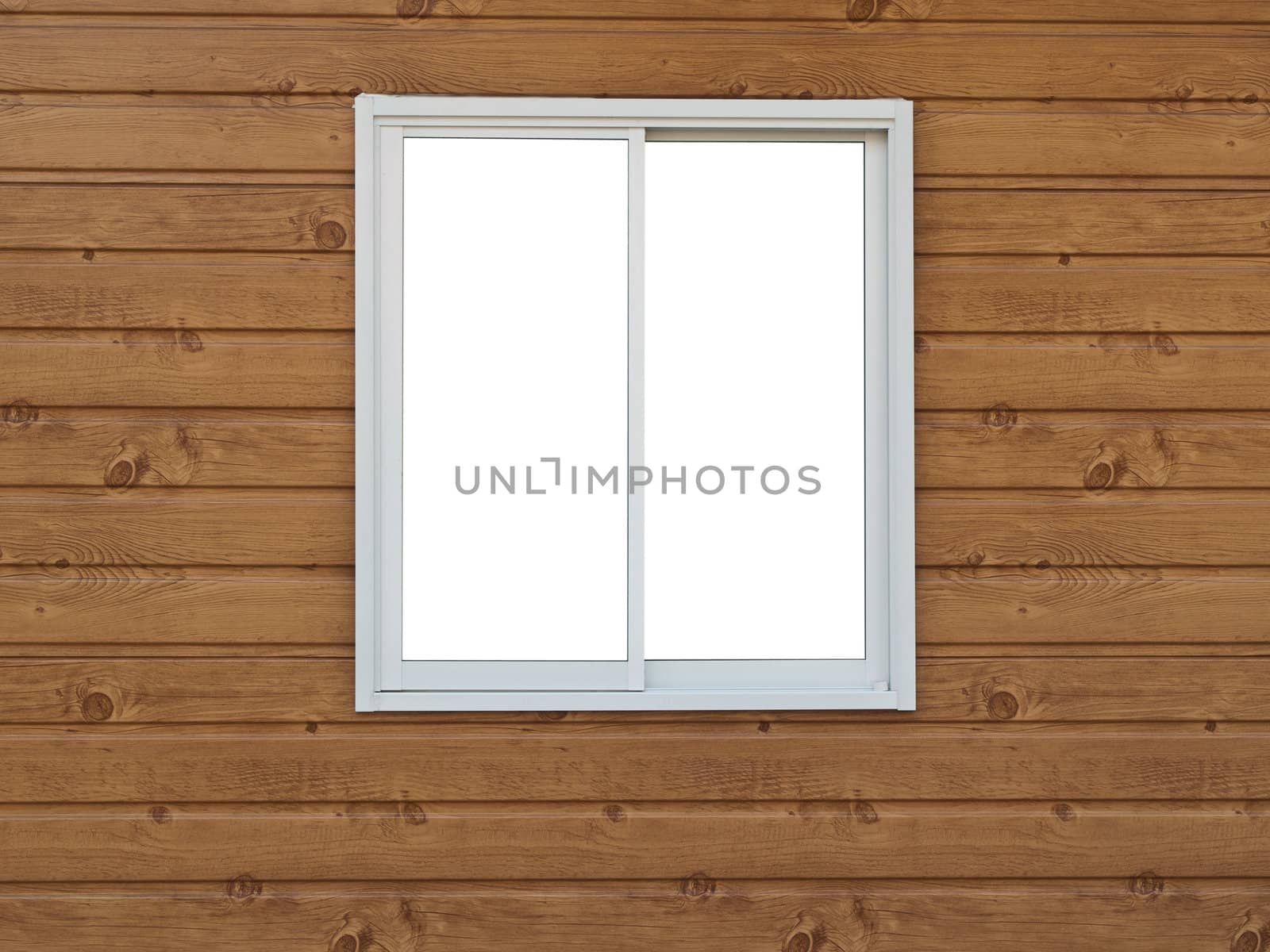 White Window on wood background by FrameAngel