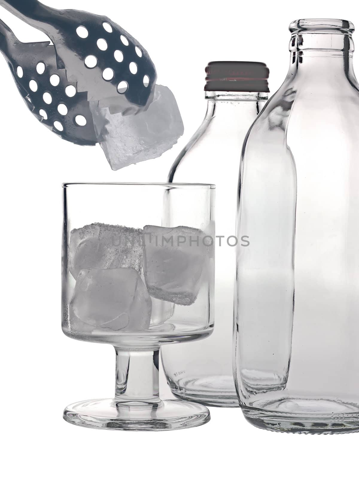 Glass and Ice isolated on white background