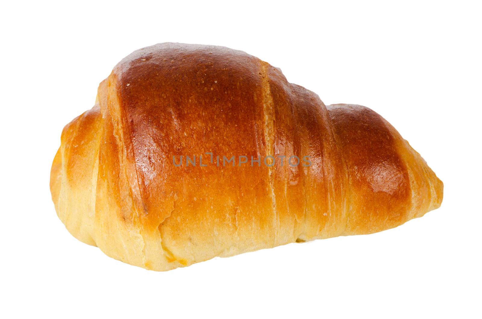 Croissant isolated on white background.