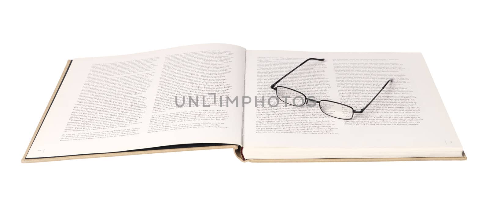 Glasses in a spreaded book