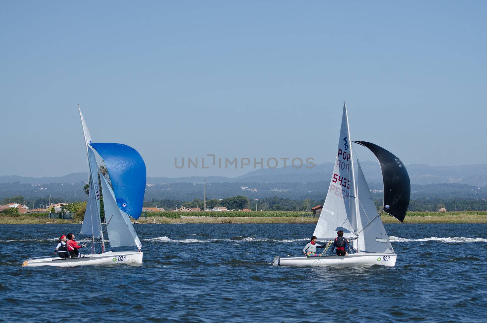 AVEIRO - AUGUST 27: Participant boats on the competition during the 49th Cruzeiro da Ria August 27, 2011 in Aveiro, Portugal.