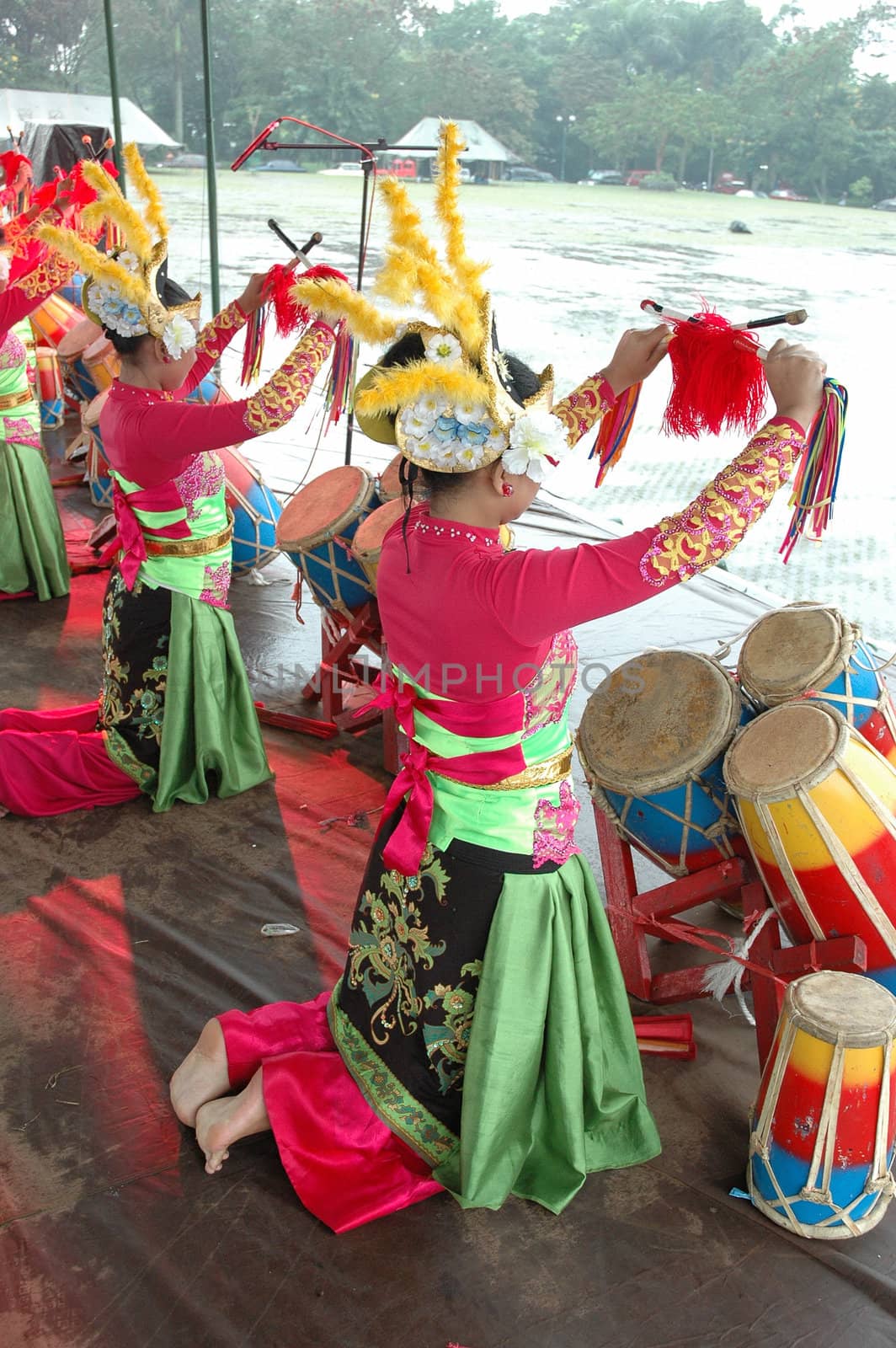 traditional dancer from west java-indonesia performing local art dancing