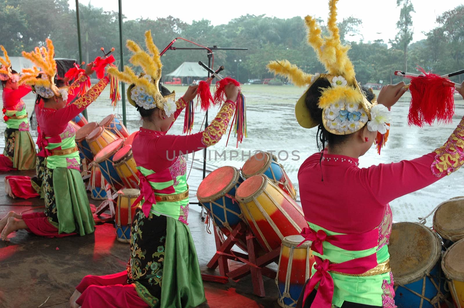 traditional dancer from west java-indonesia performing local art dancing