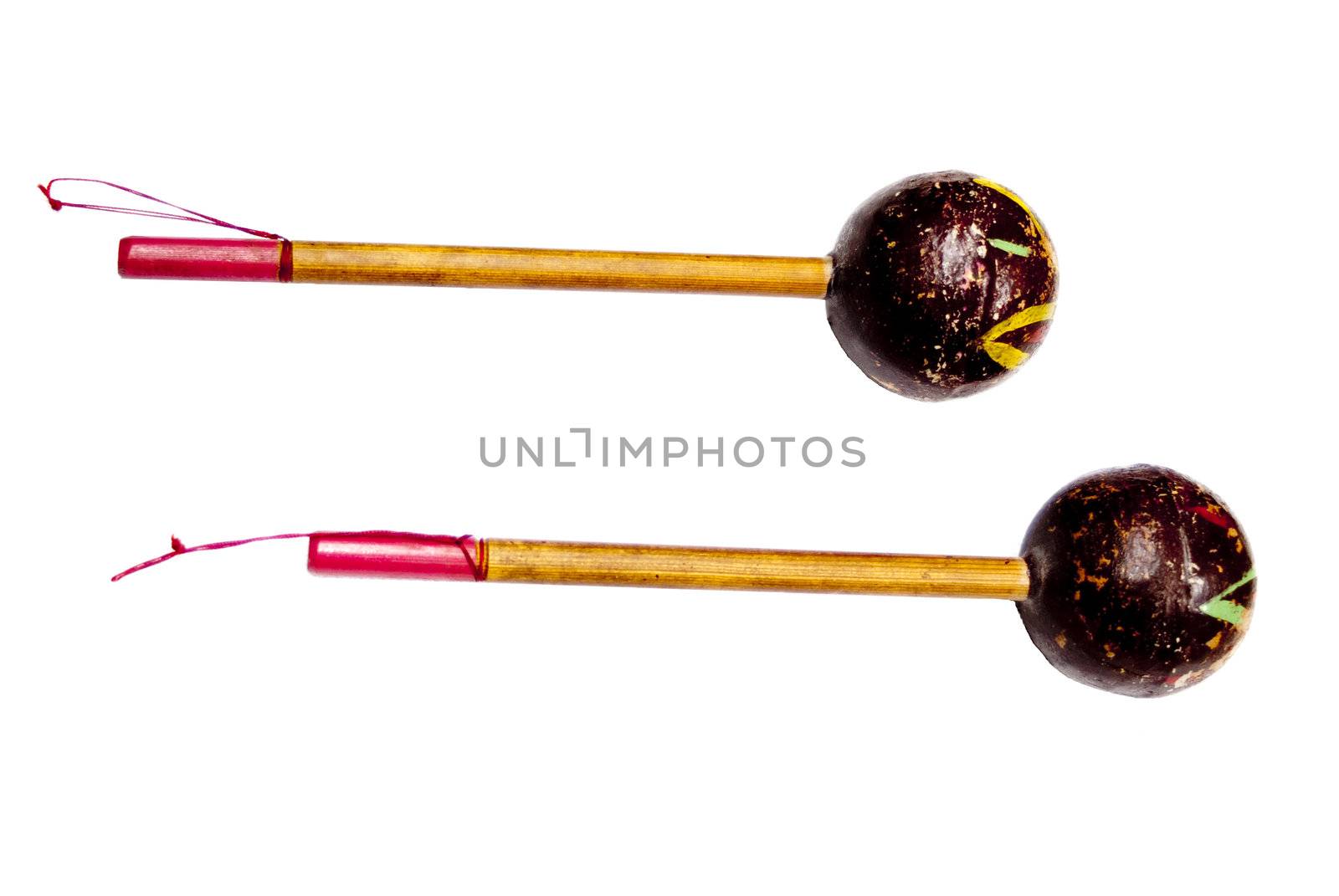 portrait of old fashion maracas musical instrument