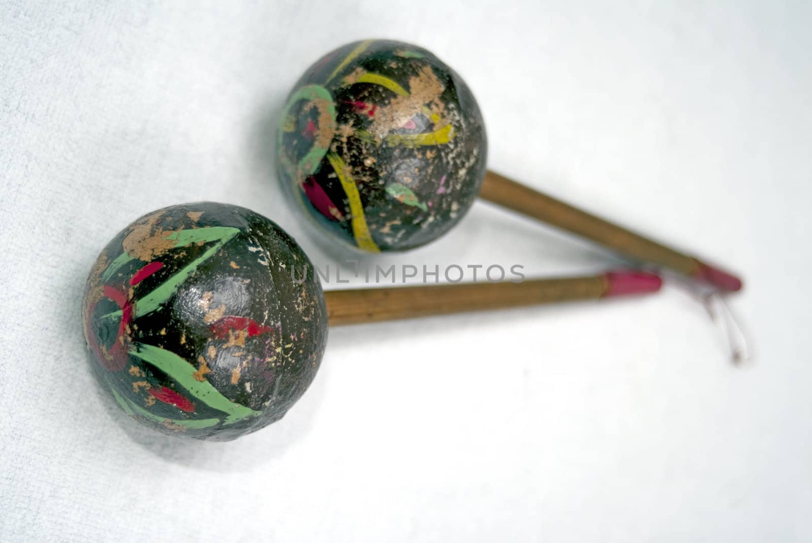 portrait of old fashion maracas musical instrument