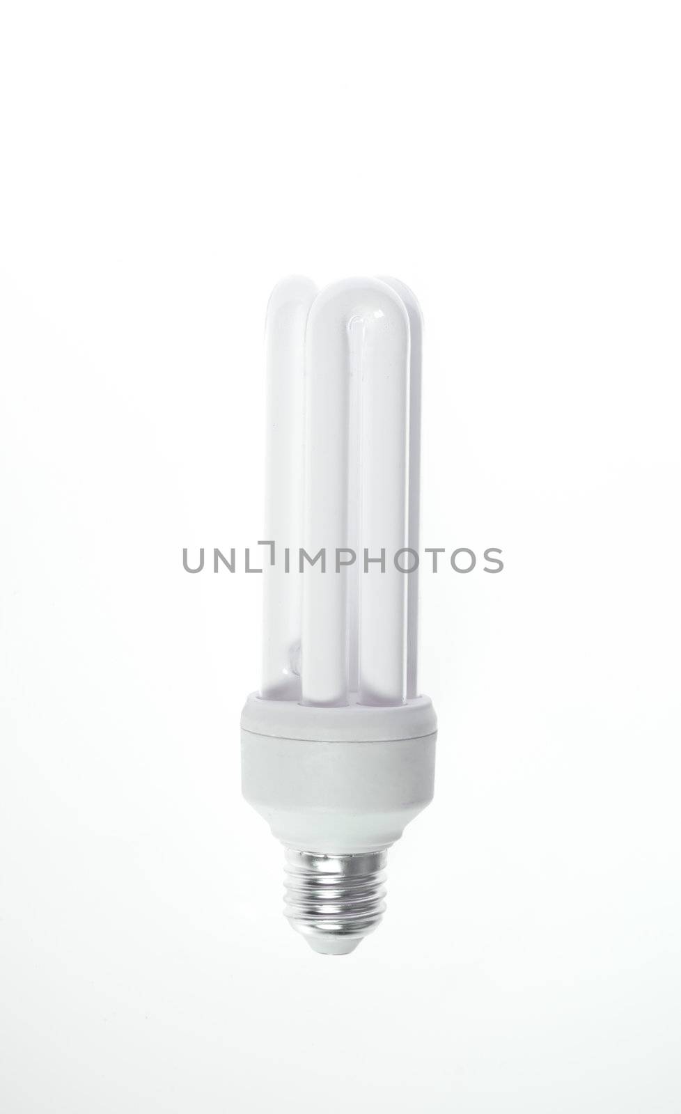 Energy saving bulb isolated on white with path