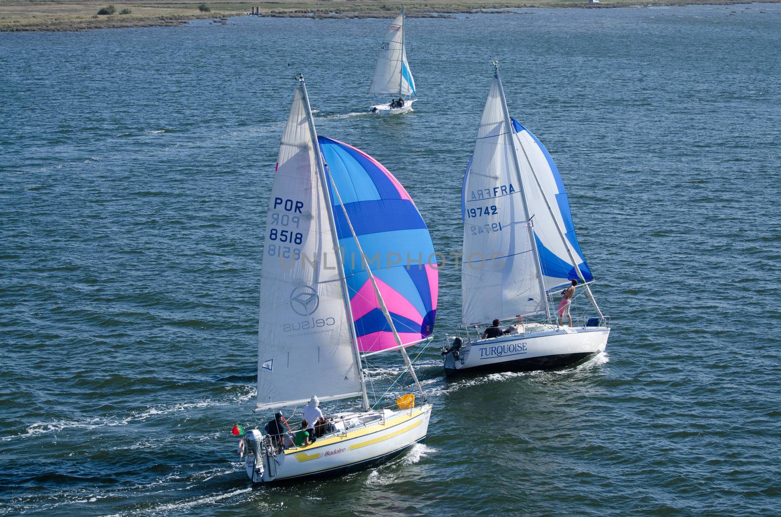 AVEIRO - AUGUST 27: Participant boat on thes competition during the 49th Cruzeiro da Ria August 27, 2011 in Aveiro, Portugal.