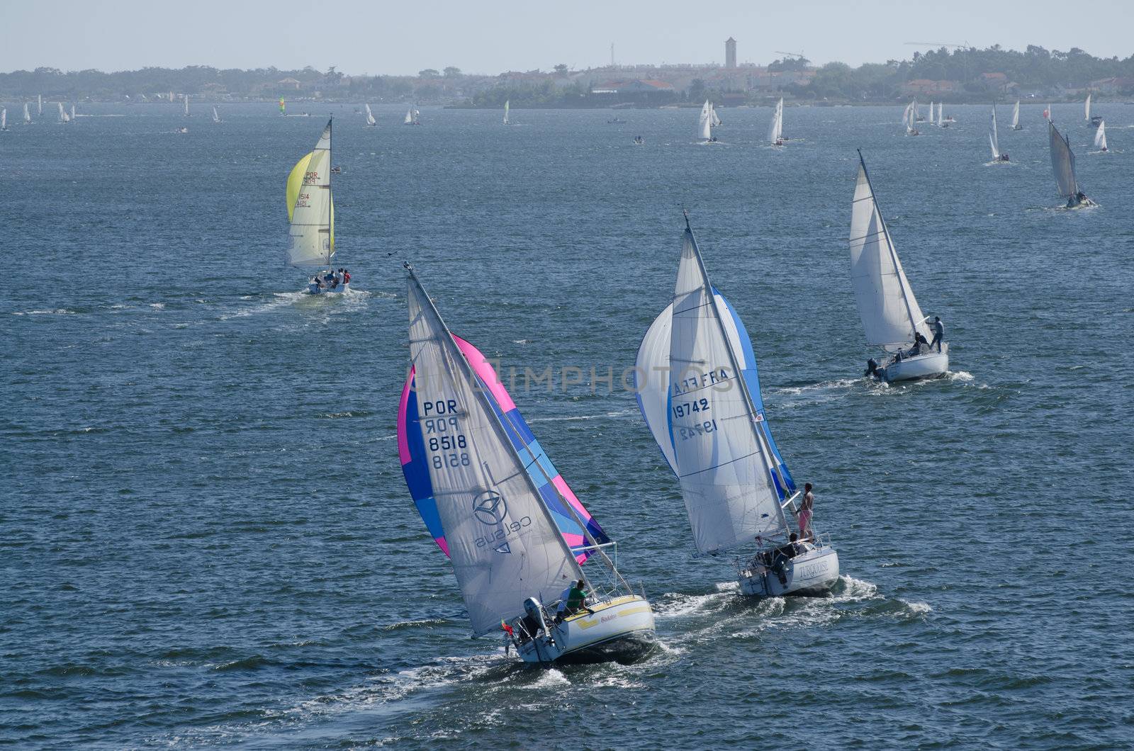 AVEIRO - AUGUST 27: Participant boats on the competition during the 49th Cruzeiro da Ria August 27, 2011 in Aveiro, Portugal.
