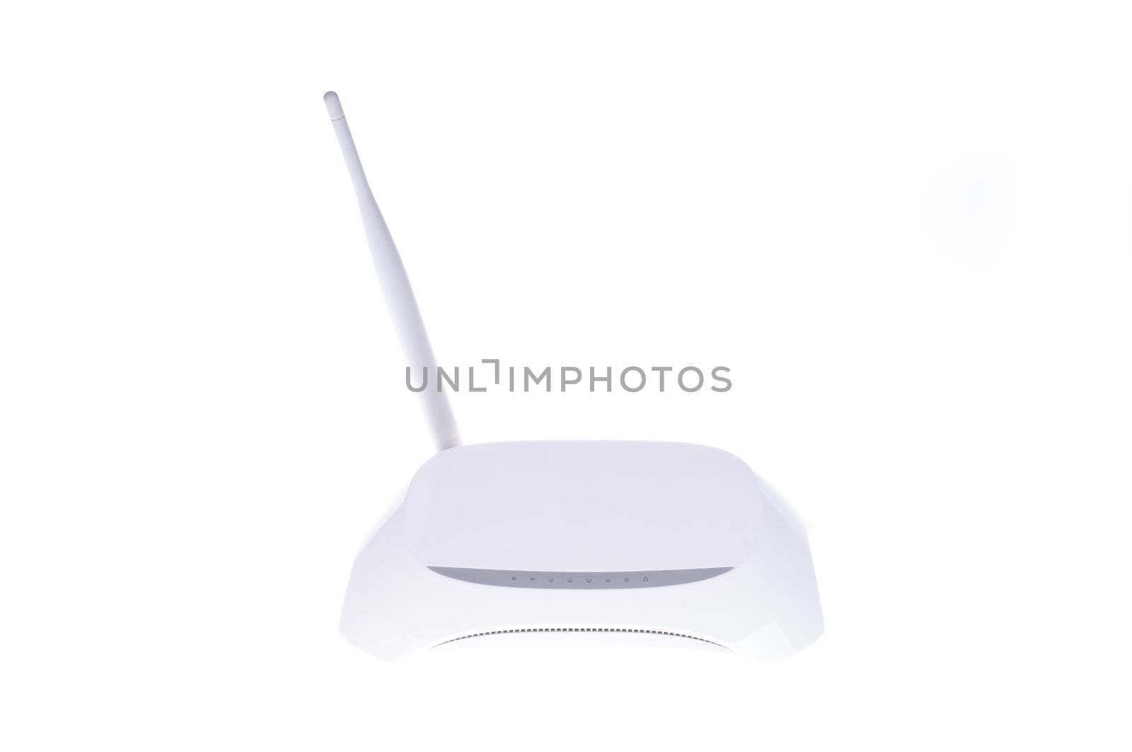 Modern Internet wireless router isolated on white background