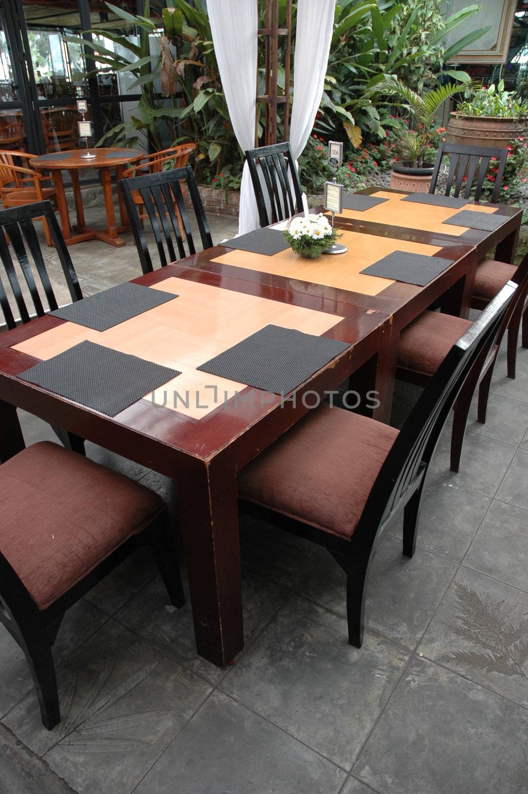 dinning table that used in modern cafe interior room