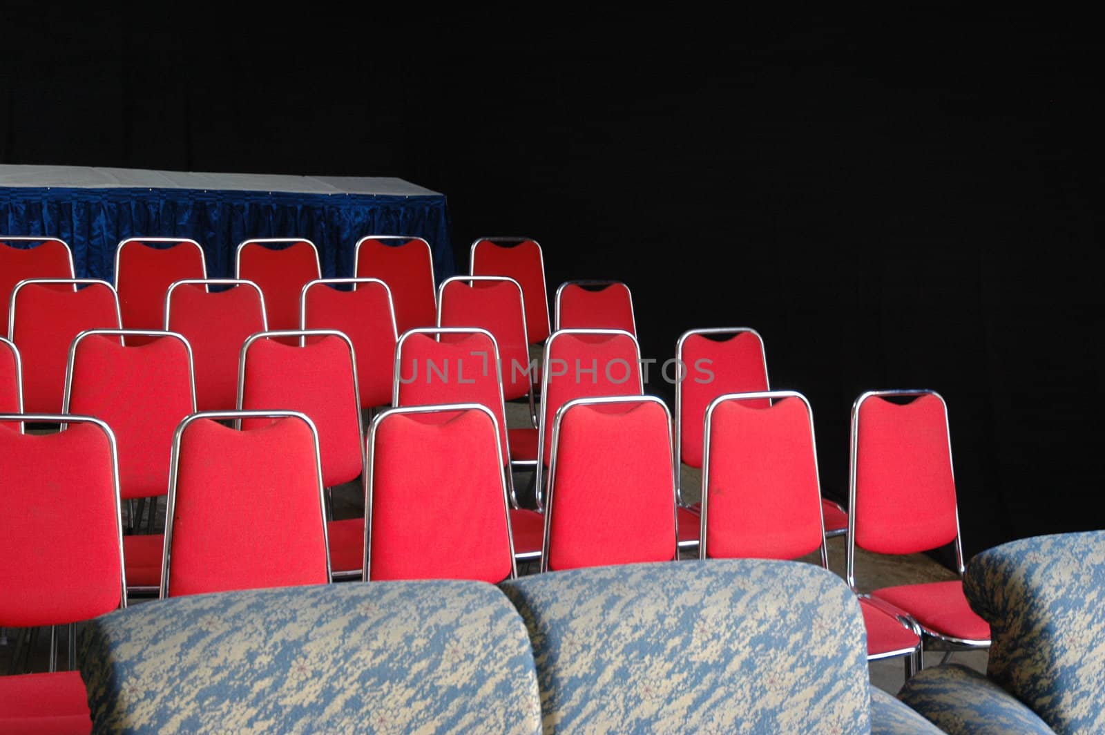 photograph of empty chair that used in small party
