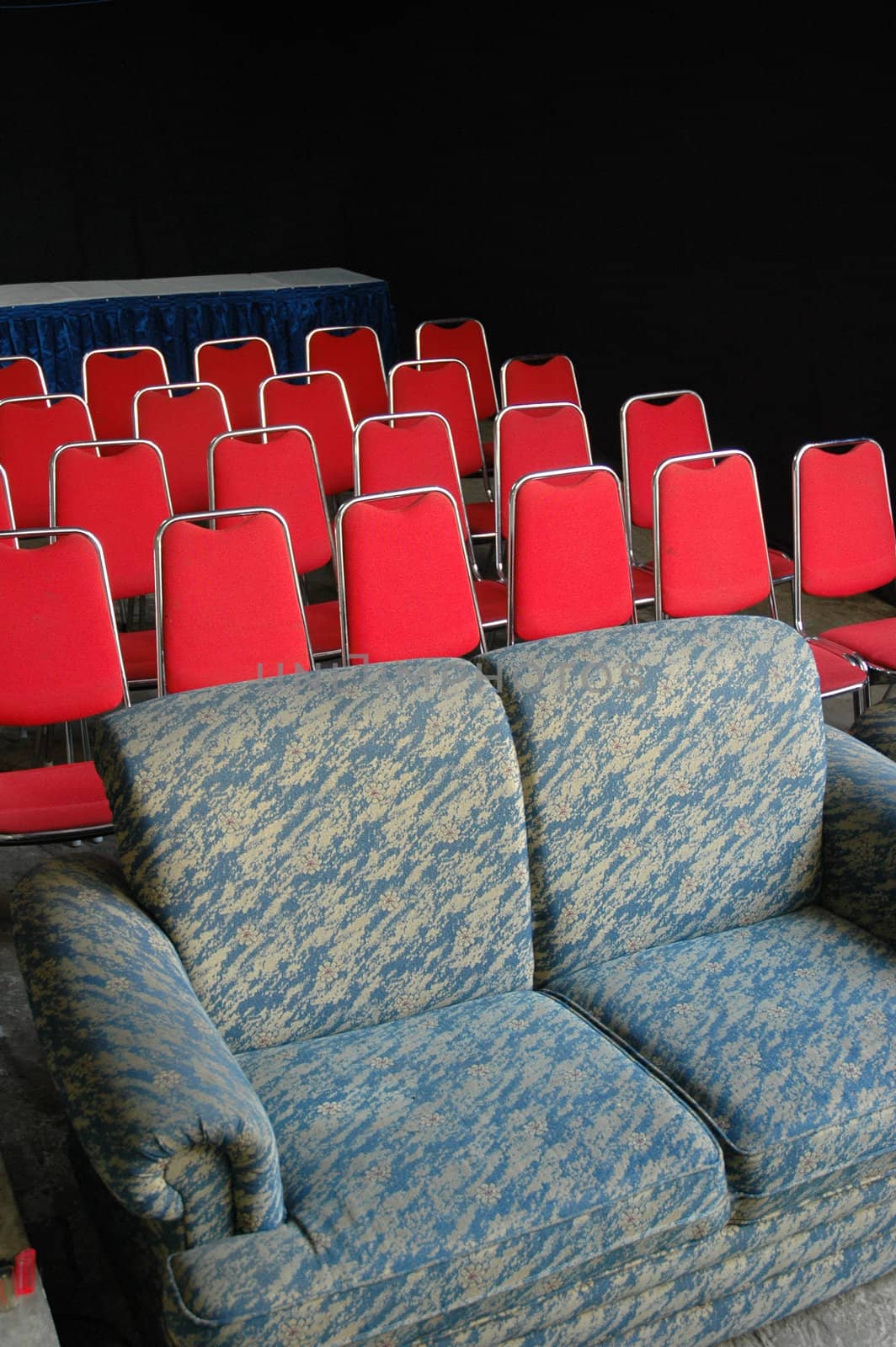 photograph of empty chair that used in small party