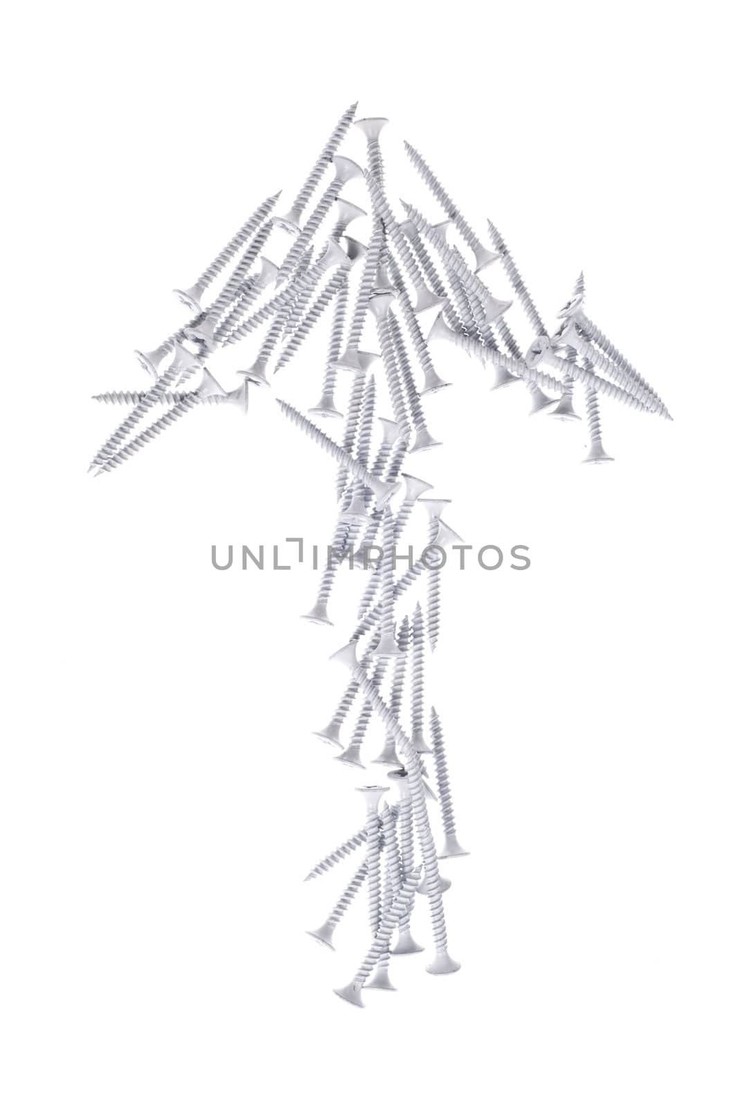 Up Arrow from screws
isolated with white background